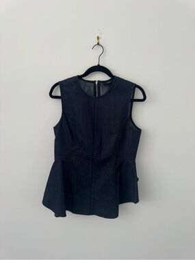 Size L Sleeveless Denim Peplum Top - Classic Women's Shell